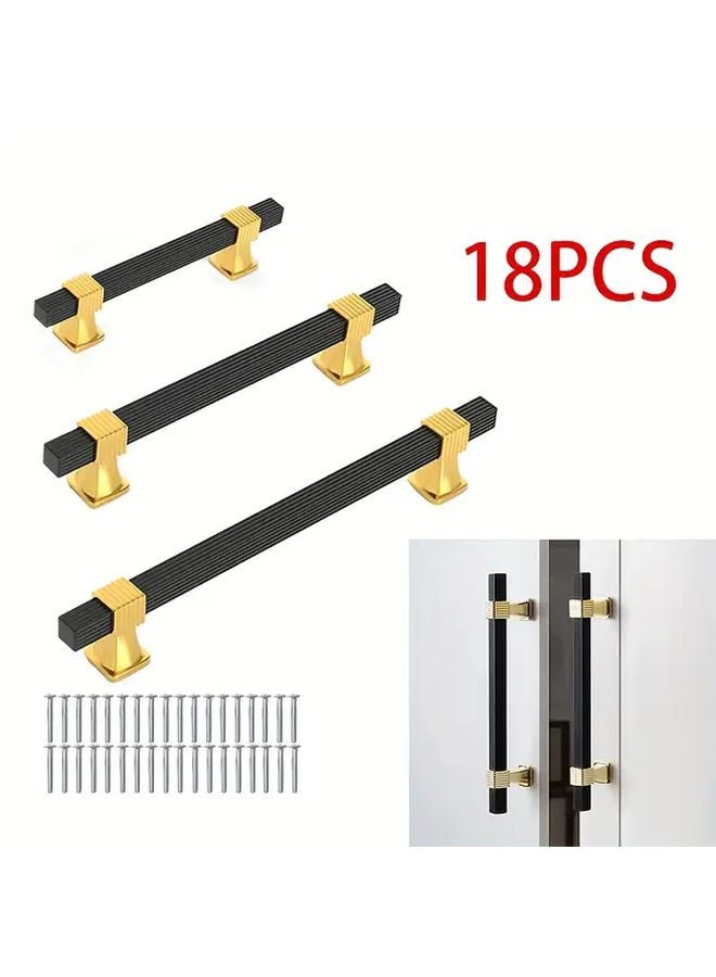 Black Gold Cabinet Handles 6 3 Inch Hole Spacing Heavy Duty Alloy Steel Modern Kitchen Drawer Hardware - Image 1